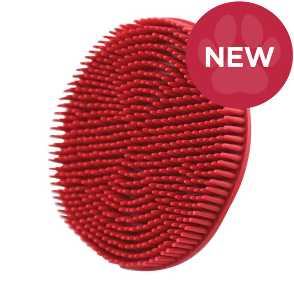 NEW Paw Brothers Rubber Curry Brush in Red