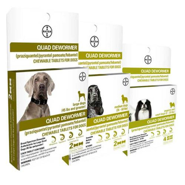 Bayer Quad Dewormer Chewable Tablets