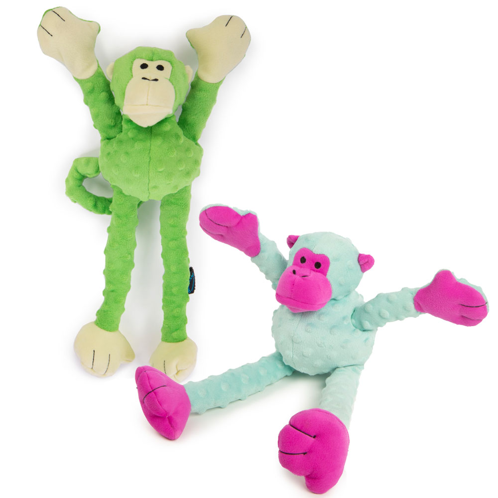 pink monkey dog toy