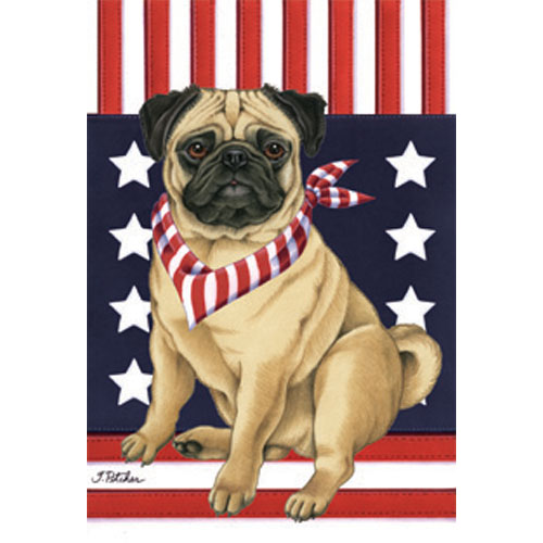 Pug Patriotic Breed Flag