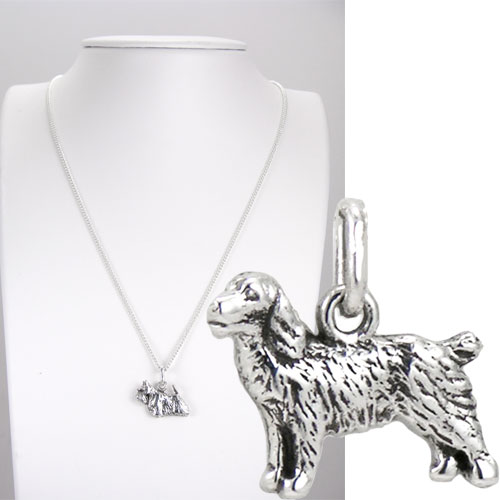 Fine Arf Sterling Silver Necklace with Goldilocks Dog Charm
