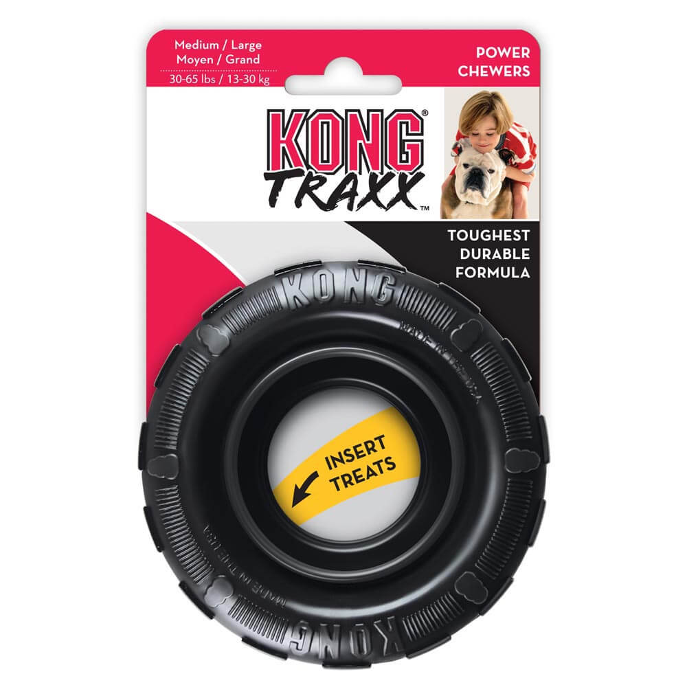 KONG Traxx Dog Toy, Black, Medium/Large