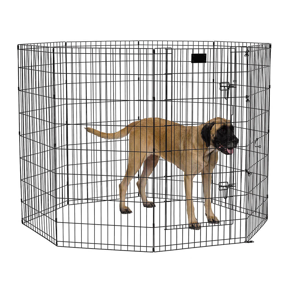 MidWest Black Exercise Pen with Walk Through Door
