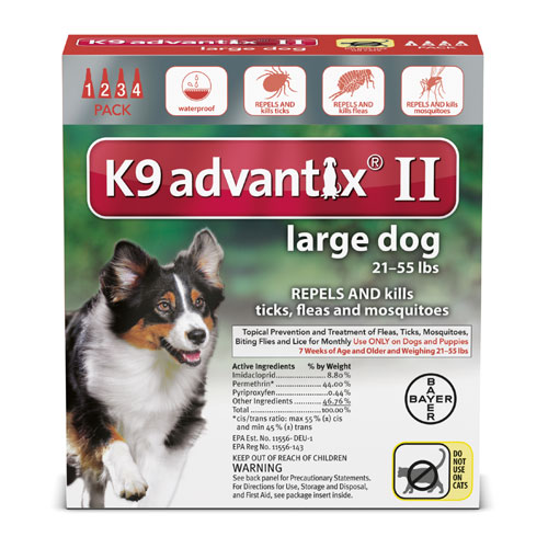 K9 Advantix II for dogs 21-55 pounds - 4 month supply