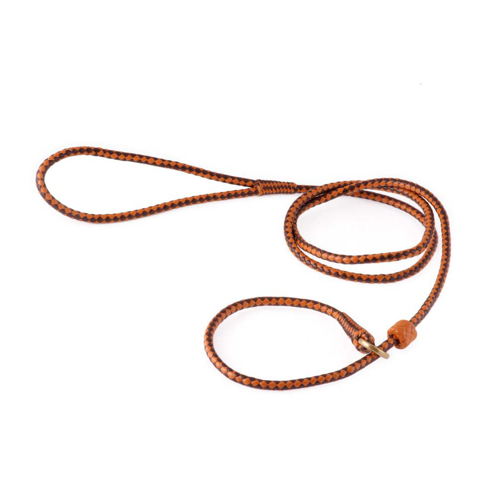 Alvalley Hand Braided Leather Slip Leads with Stops