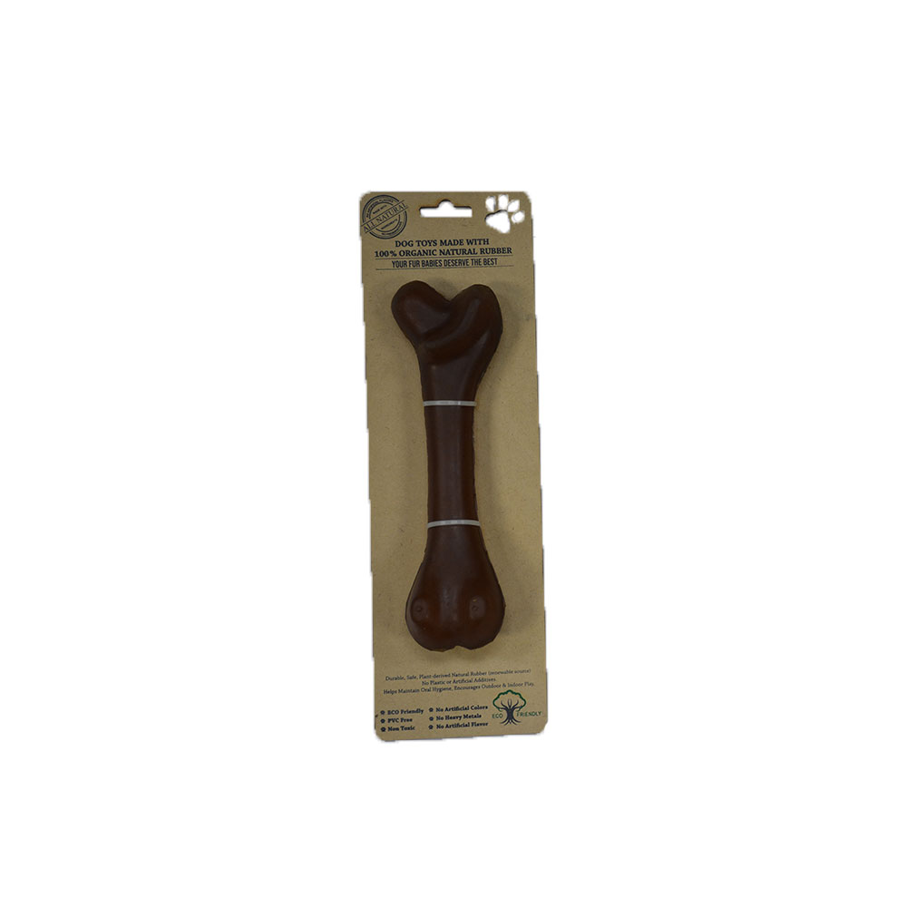 IndiPets Organic Rubber Bone Dog Toy