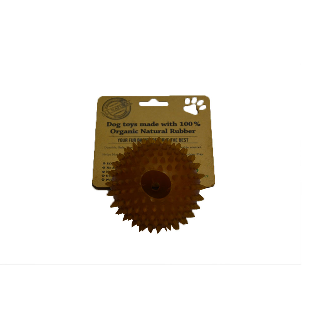IndiPets Organic Rubber Star Ball with Hole Dog Toy