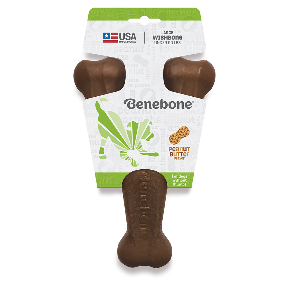 Benebone Peanut Butter Wish Bone Chew Toy