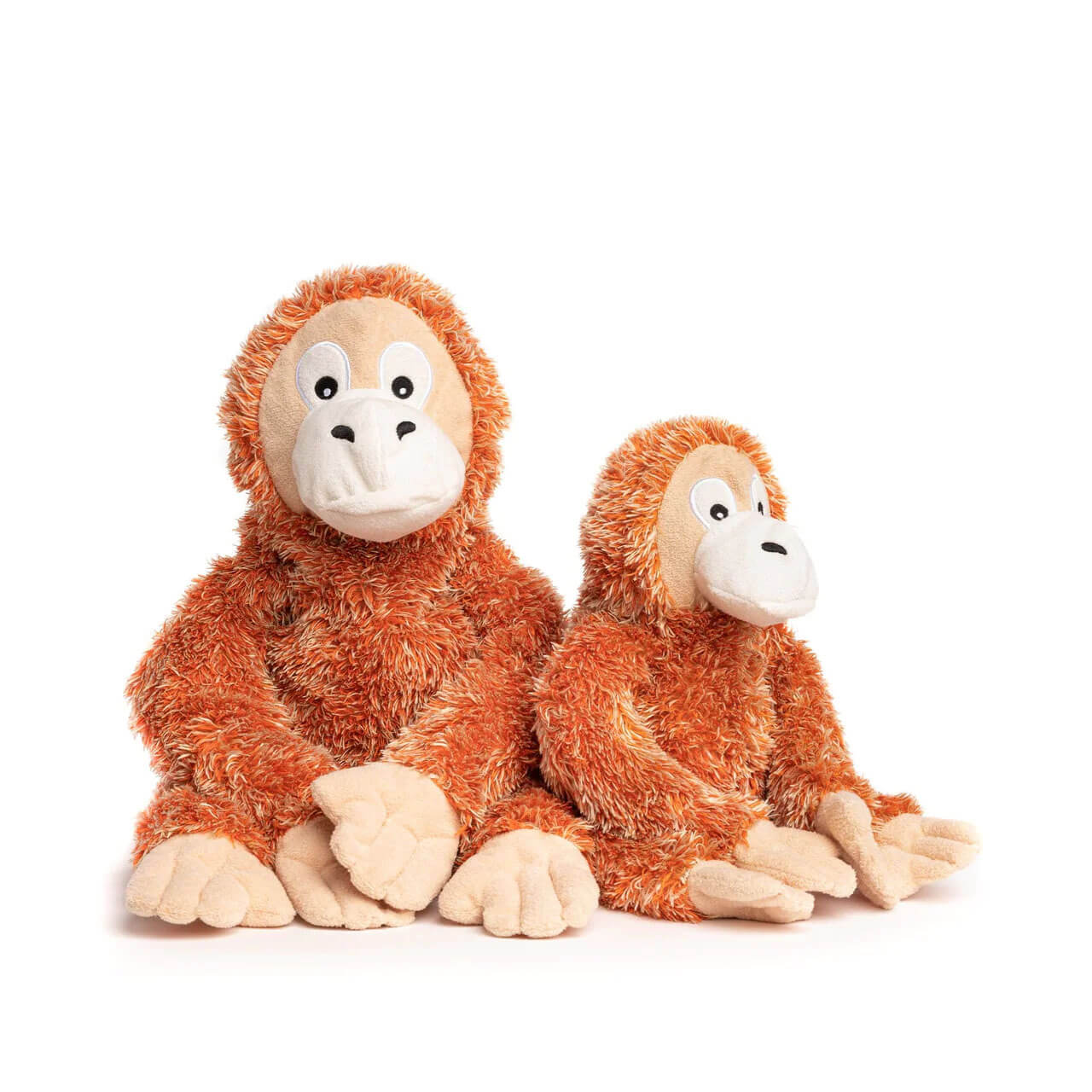 fabdog Fluffy Orangutan Squeaky Plush Dog Toy