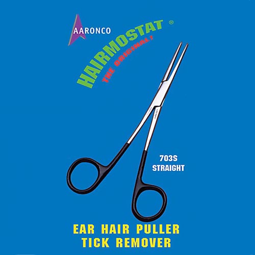 Hairmostat by Aaronco - 5.5 inch Straight Non-Locking with Vinyl Coated Handles