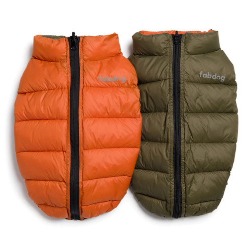 fabdog Pack N\' Go Reversible Puffer - Olive/Orange