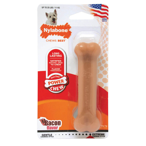 Nylabone Bacon Classic Power Chew Durable Dog Toy - Regular