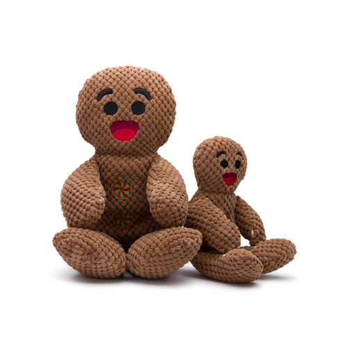fabdog Floppies Holiday Gingerbread Man Plush Dog Toy