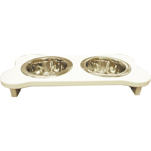 White Compressed Poly Elevated Feeder - 1 Pint - 2.25" High