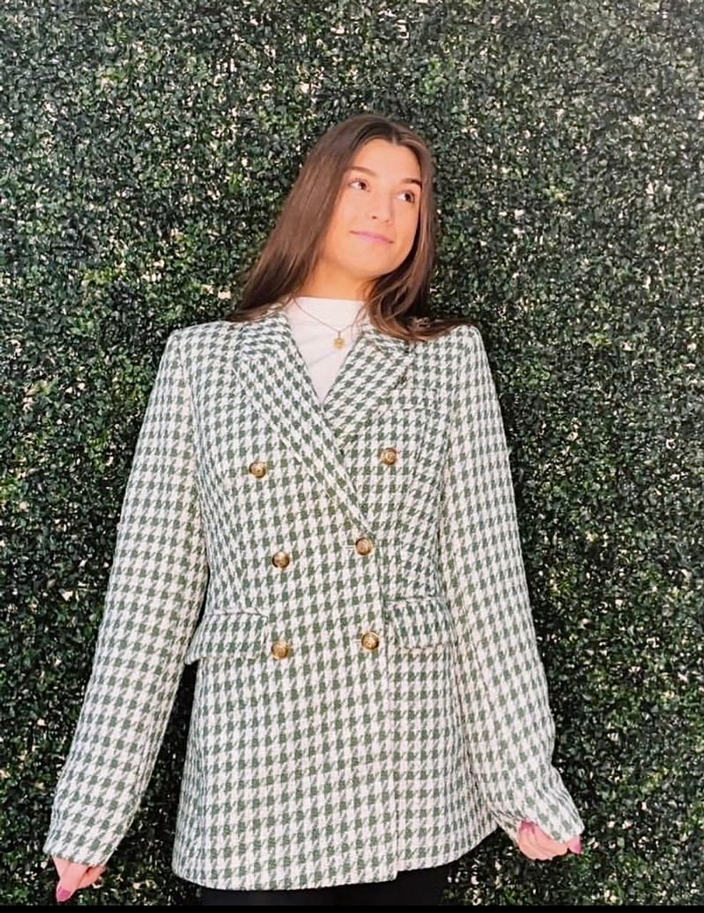 Green Check Tweed Jacket