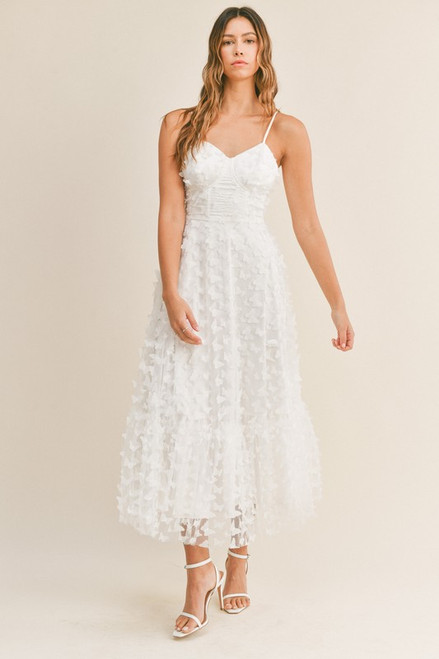 White butterfly midi