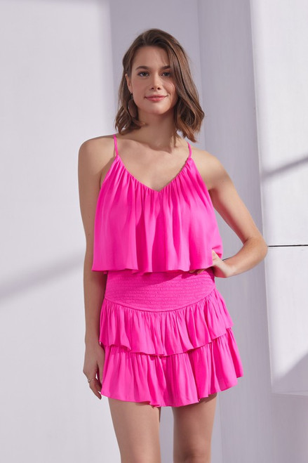 Pink ruffle romper