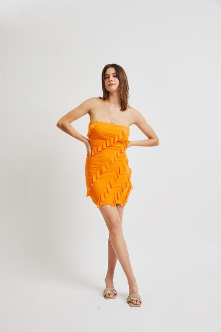 Orange ruffle mini