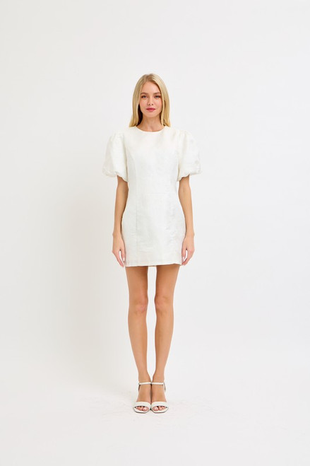 White jacquard mini