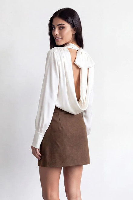Satin Cowl Back Blouse