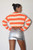 Orange stripe knit crop