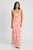 Coral floral lace maxi