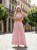 Blush cross halter maxi