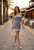 Bleacher Beauty Denim & Lace Mini