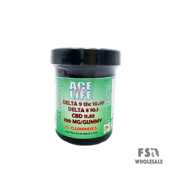 ACE FOR LIFE SUPER ACE CBD & DELTA 9 GUMMIES 1500MG - APPLE 