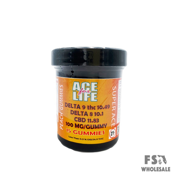 ACE FOR LIFE SUPER ACE CBD & DELTA 9 GUMMIES 1500MG - PEACH 