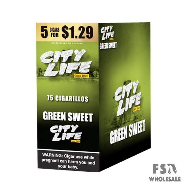 GOODTIMES CITY LIFE CIG 5/1.29 5/PK - GREEN SWEET