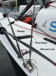 J/70 Third Hands with Keepers. Recommended with Sail22 Shroud Lock and Rig Adjustment Tool.