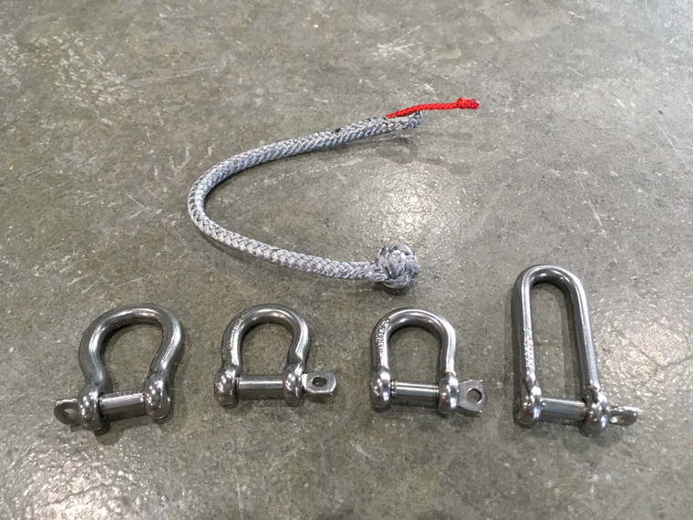 Kit includes: Harken 2132 (2), Harken 2111 (1) (long 6mm), Wichard Bow (1) (Captive), and 4mm soft shackle with monkeys fist (1).
