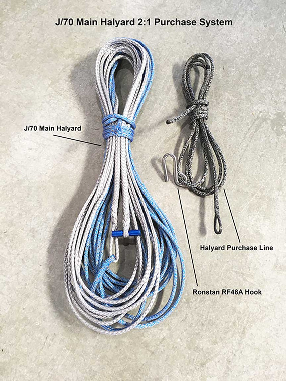 Order halyard, purchase line and Ronstan RF48A hook separately to complete the system.