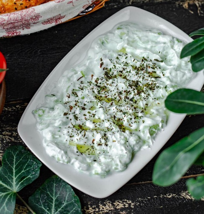 Yogurt & Cucumber Salad dish