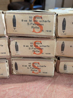 18 Boxes of Original WW2 German M95 8X56 Ammo on Enblock Clips