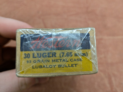 Sealed Box of Western 30 Luger Cartridges