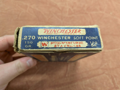 Vintage Box of Winchester 270 Ammunition