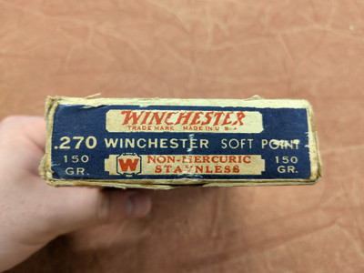 Vintage Box of Winchester 270 Ammunition