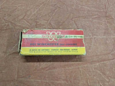 Vintage Box of Winchester 401 Self Loading Ammunition