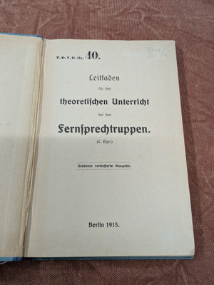 WW1 German Telegraph Operator Manual