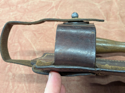 WW1 German C96 Red Nine Stock Leather set, 1916 dated and Unit Marked