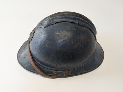 WW1 French Helmet with Sky Blue Paint