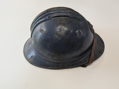WW1 French Helmet with Sky Blue Paint