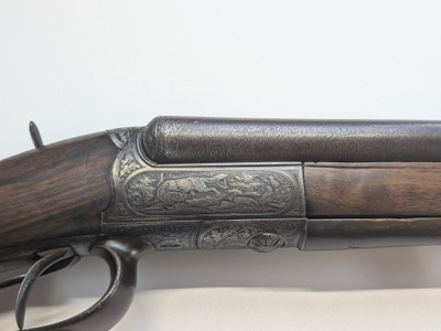 Engraved German Double Barrel 16 Gauge Under Lever