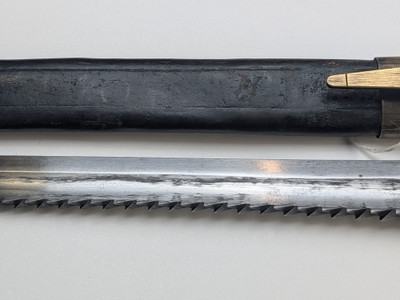 Rare German 71 Sawback Bayonet - All Matching with Unit Marking