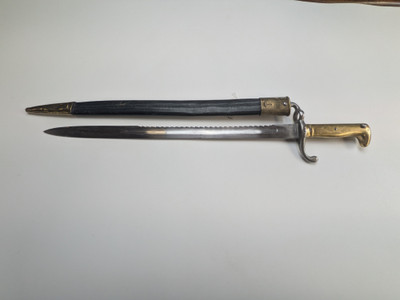 Rare German 71 Sawback Bayonet - All Matching with Unit Marking
