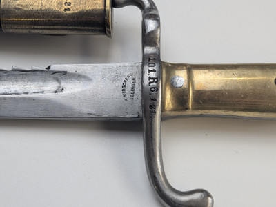 Rare German 71 Sawback Bayonet - All Matching with Unit Marking