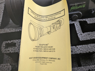 Raptor M644 Night Vision Scope Like New in Box
