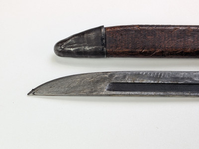 WW2 Japanese Arisaka Bayonet - Jinsen Arsenal W/ wood Scabbard